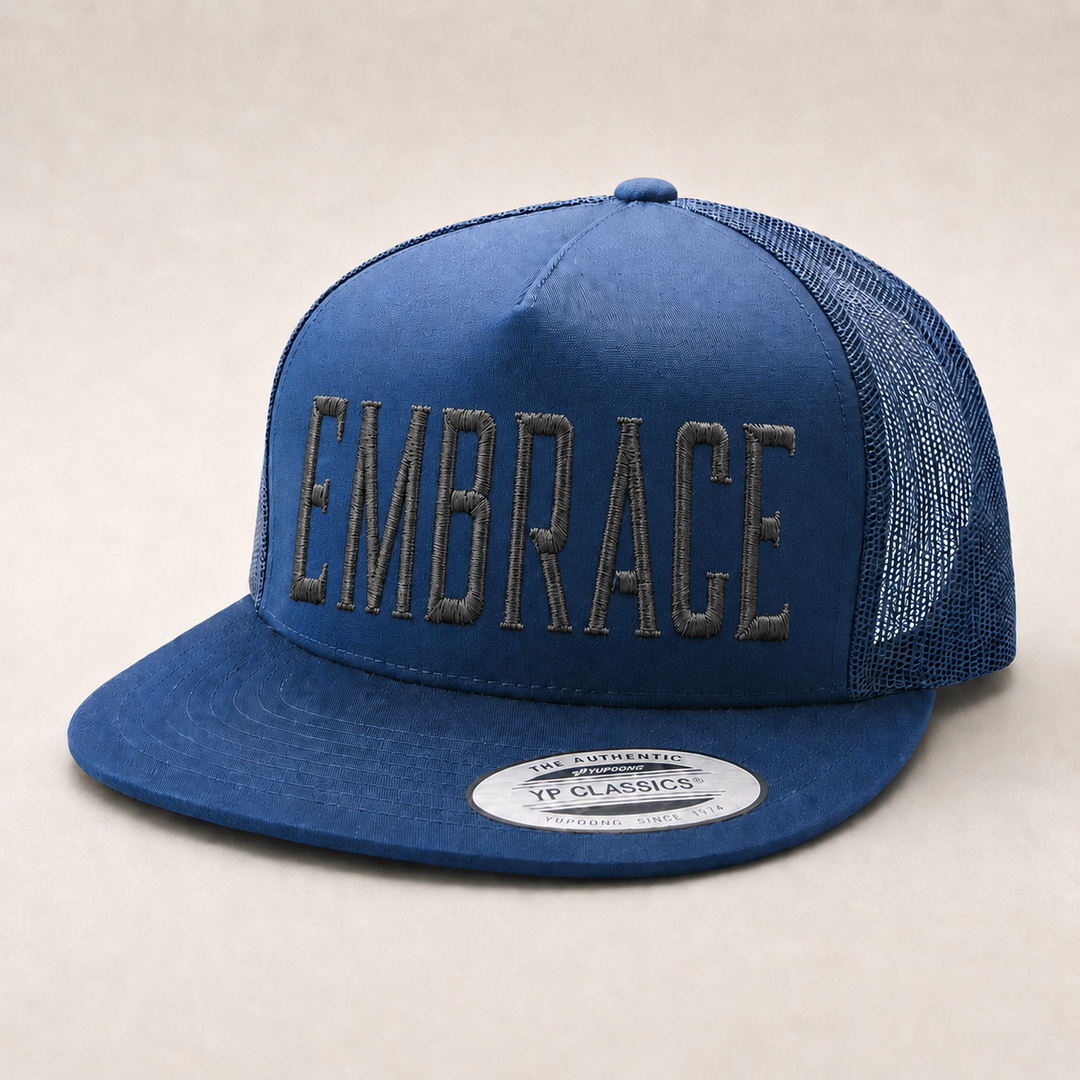 Blue cap with &