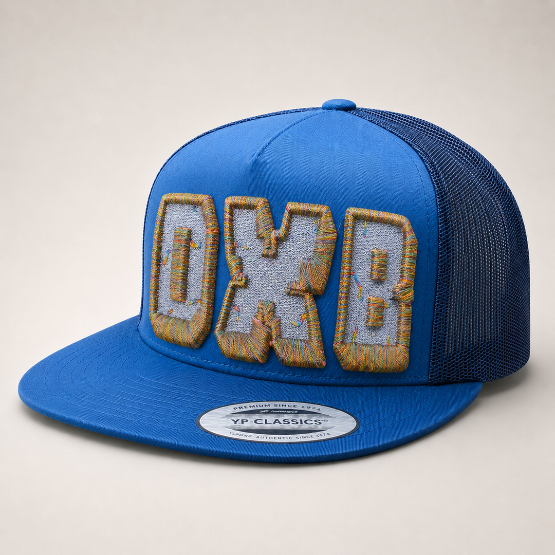 Blue cap with &