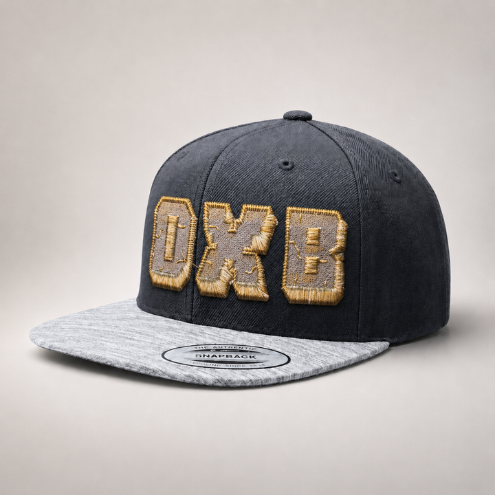 Black and gray cap with &