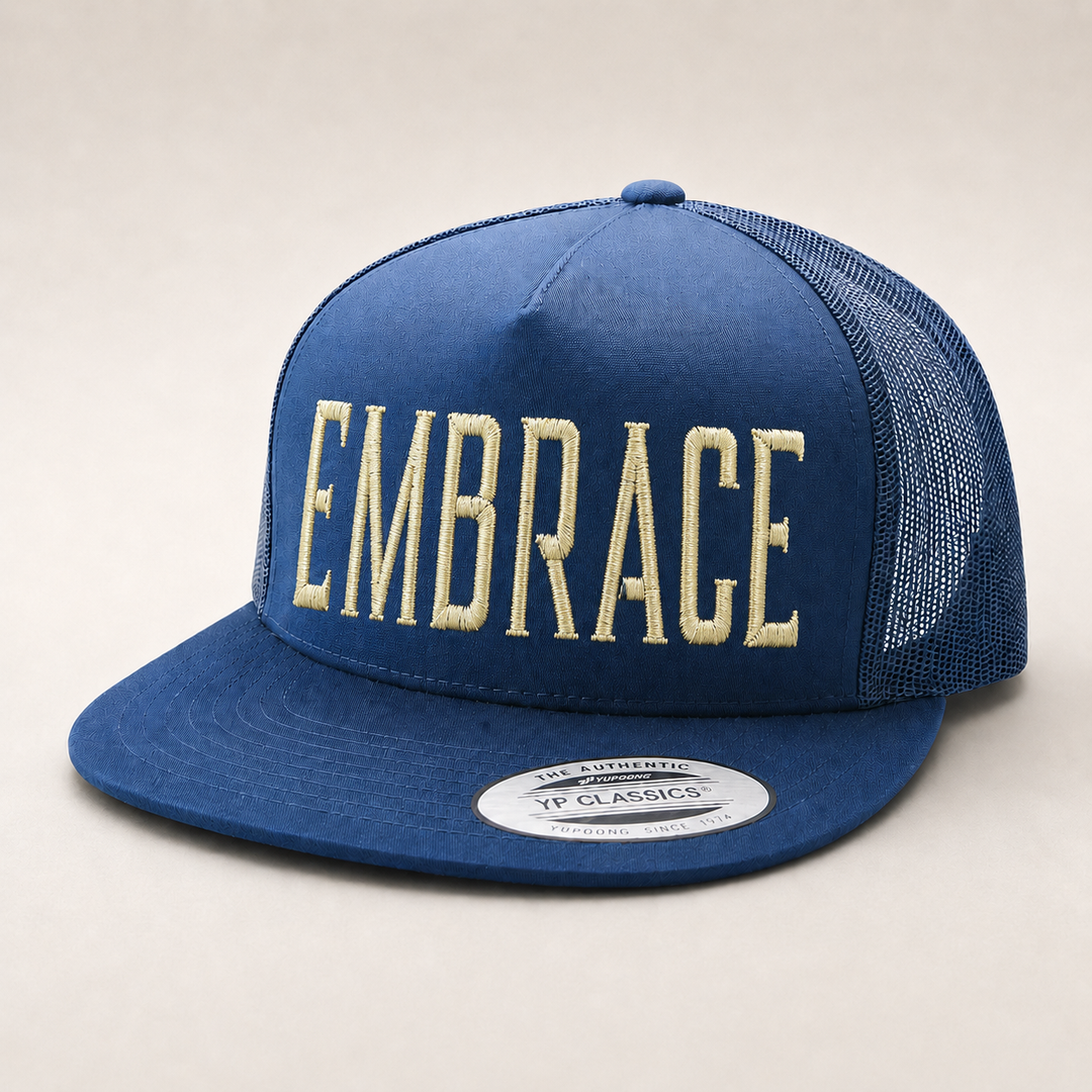 Blue cap with &