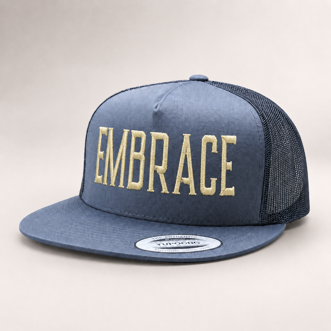 Blue cap with &