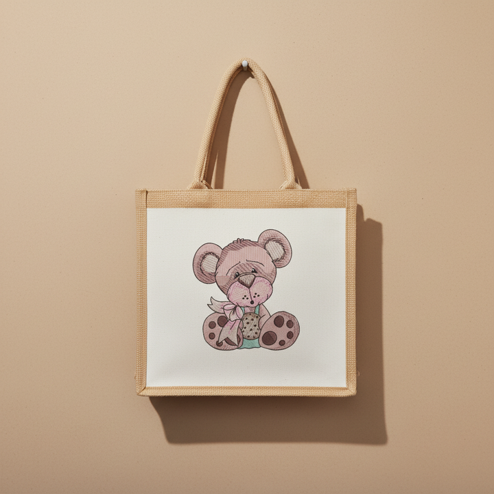 Teddy Bear Cookie — Premium Embroidered Collection | Hoodie • Sweatshirt • Jute Tote | Original EmbroMania Design