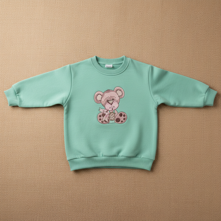 Teddy Bear Cookie — Premium Embroidered Collection | Hoodie • Sweatshirt • Jute Tote | Original EmbroMania Design