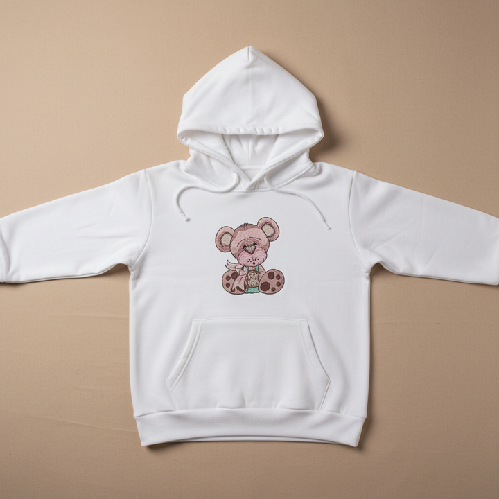 Teddy Bear Cookie — Premium Embroidered Collection | Hoodie • Sweatshirt • Jute Tote | Original EmbroMania Design
