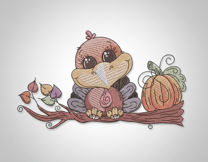 Cartoon beaver with autumn elements on a white background