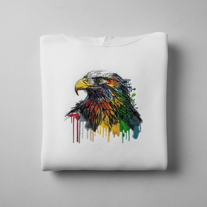 Vivid Eagle — Premium Embroidered Hoodie | Original EmbroMania Design
