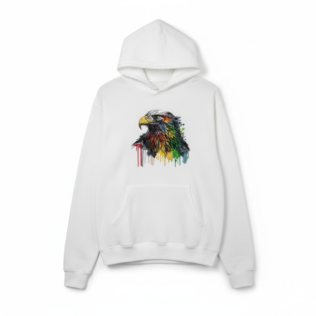 Vivid Eagle — Premium Embroidered Hoodie | Original EmbroMania Design