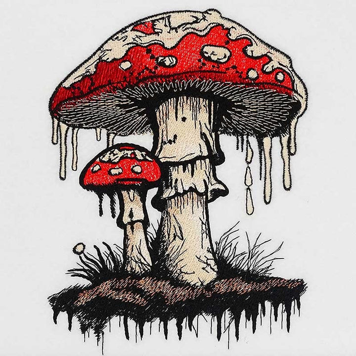 Enchanted Mushroom Machine Embroidered Hoodie – Hand Finished in Dubai | EmbroMania
