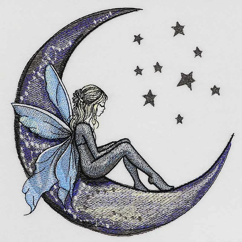 Fairy Tale on the Moon Machine Embroidered Hoodie – Hand Finished in Dubai | EmbroMania