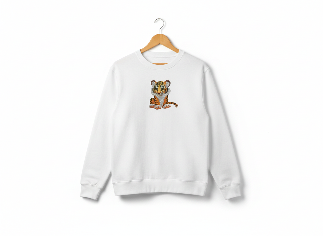 Baby Tiger — Premium Embroidered Sweatshirt | Original EmbroMania Design