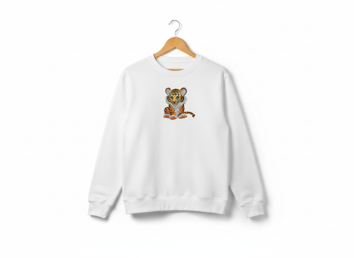 Baby Tiger — Premium Embroidered Sweatshirt | Original EmbroMania Design