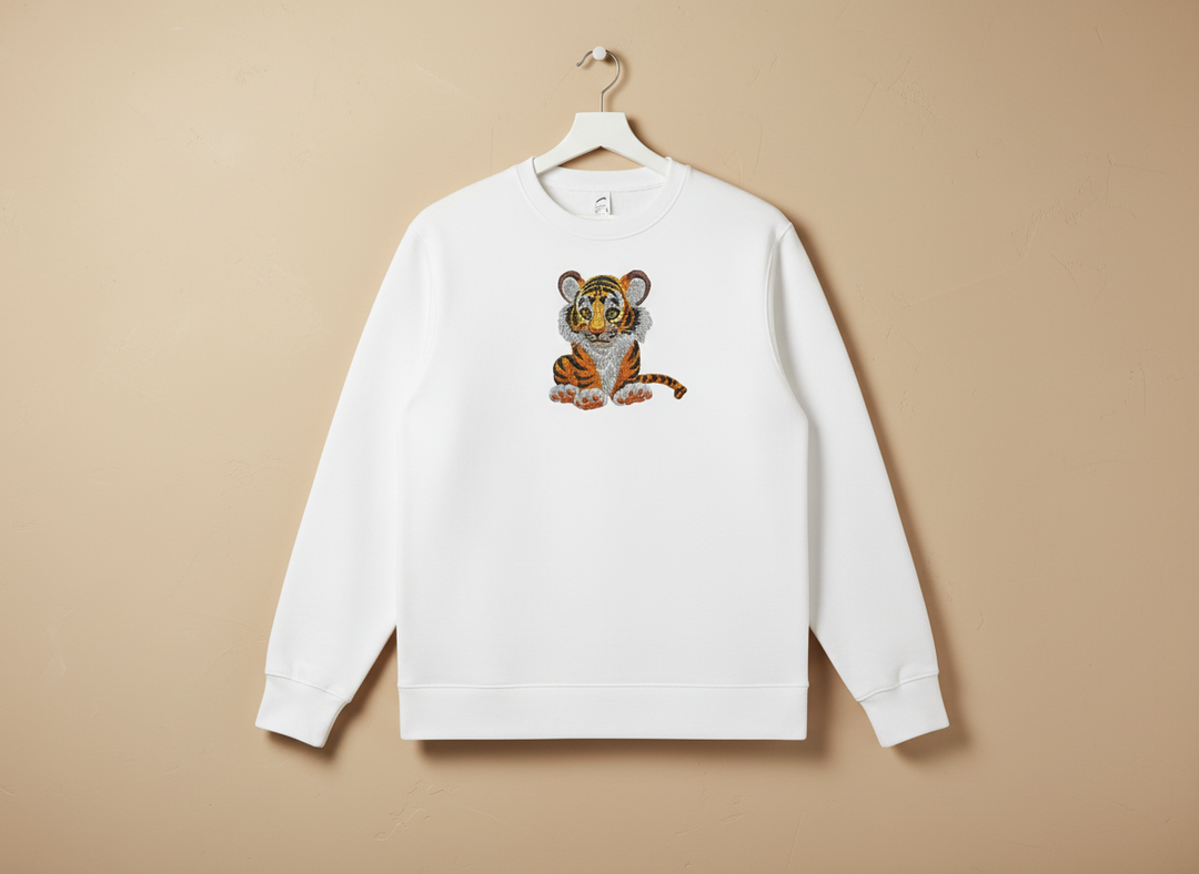 Baby Tiger — Premium Embroidered Sweatshirt | Original EmbroMania Design