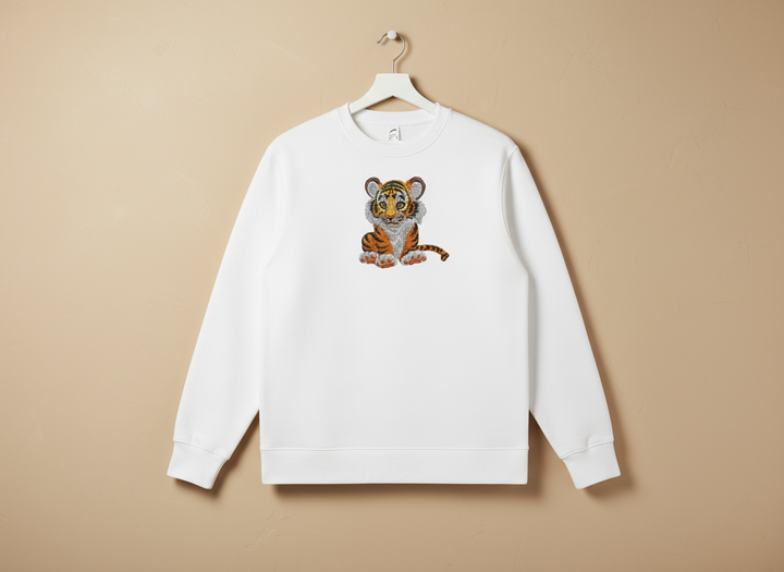 Baby Tiger — Premium Embroidered Sweatshirt | Original EmbroMania Design