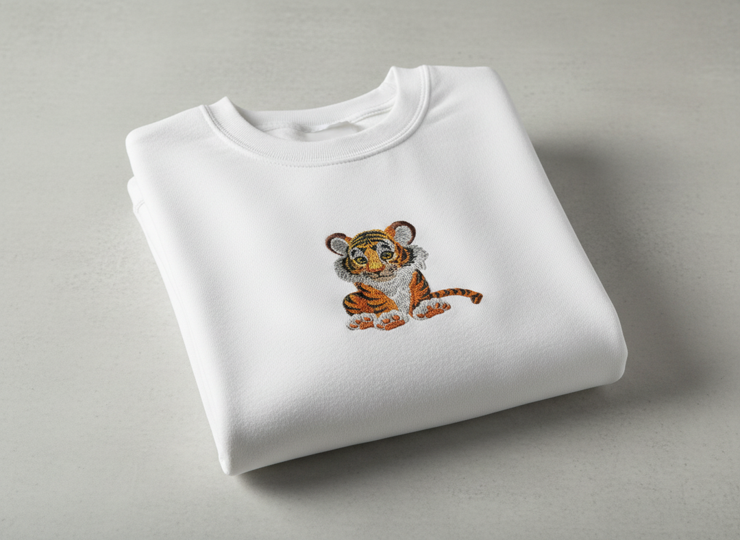 Baby Tiger — Premium Embroidered Sweatshirt | Original EmbroMania Design