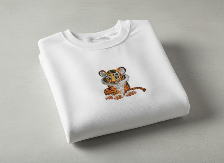 Baby Tiger — Premium Embroidered Sweatshirt | Original EmbroMania Design