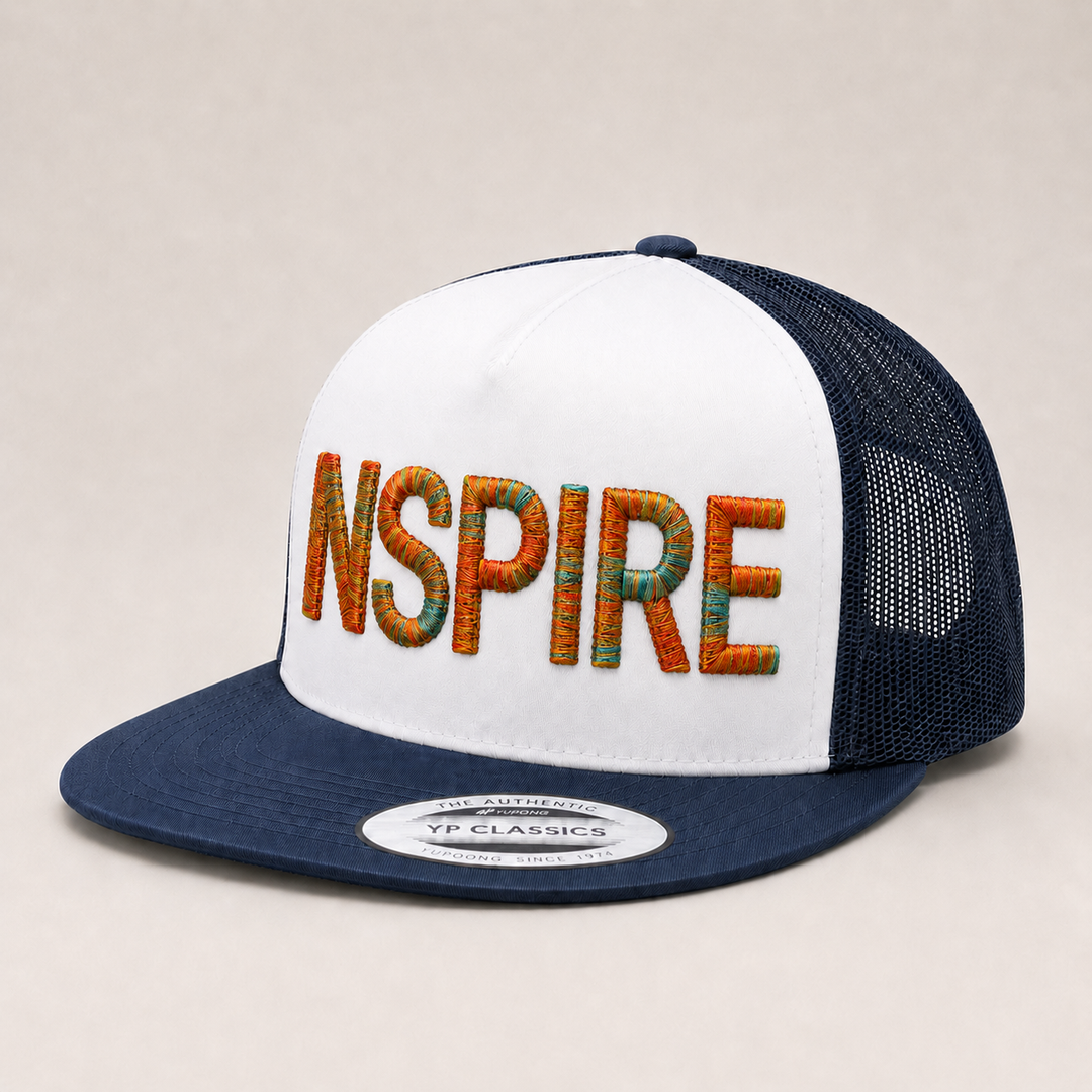 Wildfire – Chunky Rope 3D Puff Cap Style 2 · Custom Name in Braided Rope Font | Hand Finished in Dubai | EmbroMania