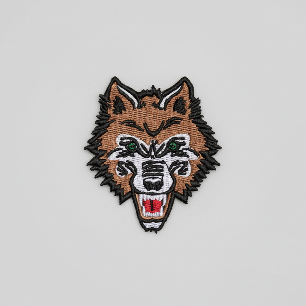 Embroidered patch of a wolf&