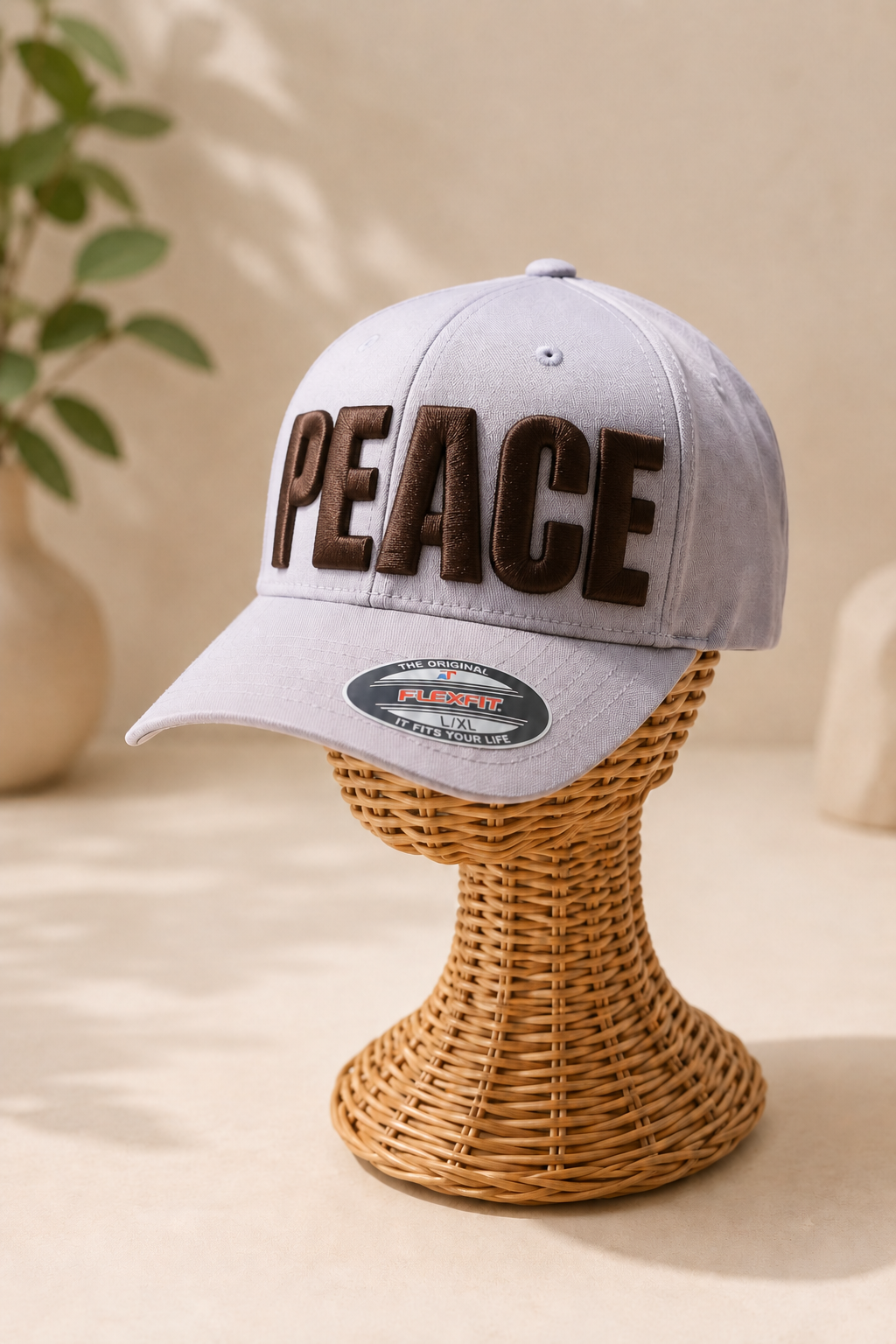Big Bold 3D Puff Font — Black Cap Front View, Custom Name Embroidery | EmbroMania