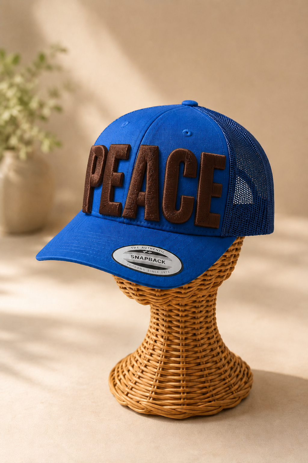 Big Bold 3D Puff Font — Black Cap Overhead View, Custom Name Embroidery | EmbroMania