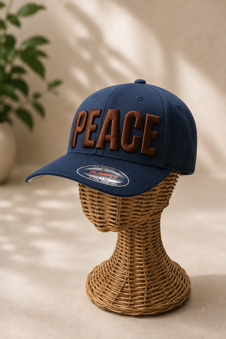 Big Bold 3D Puff Font — Black Cap Side View, Custom Name Embroidery | EmbroMania