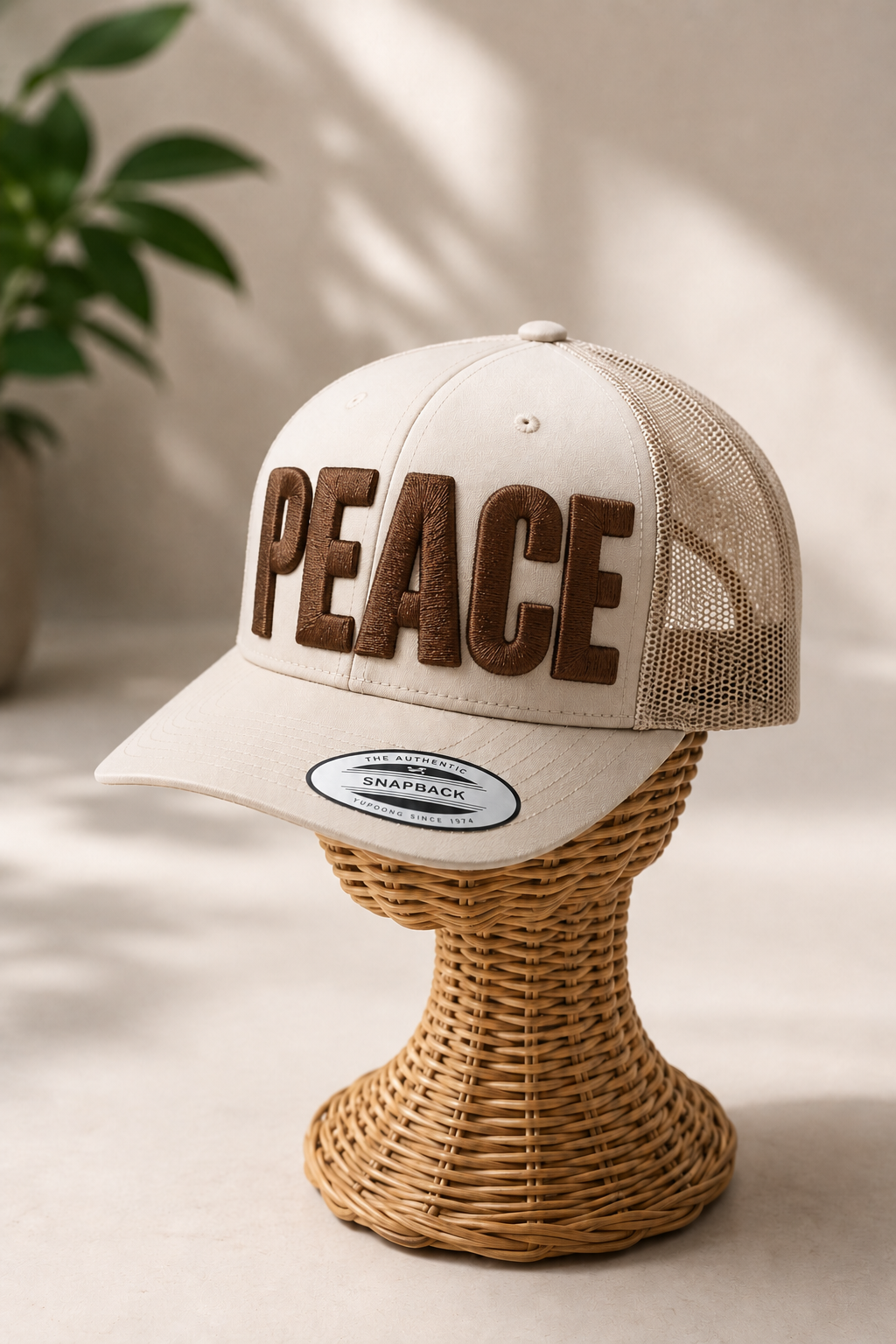 Big Bold 3D Puff Font — Black Cap Three-Quarter View, Custom Name Embroidery | EmbroMania