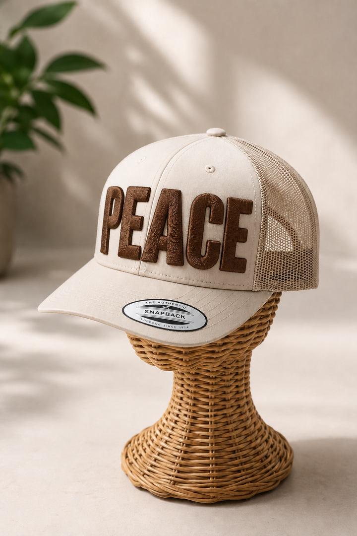 Big Bold 3D Puff Font — Black Cap Three-Quarter View, Custom Name Embroidery | EmbroMania