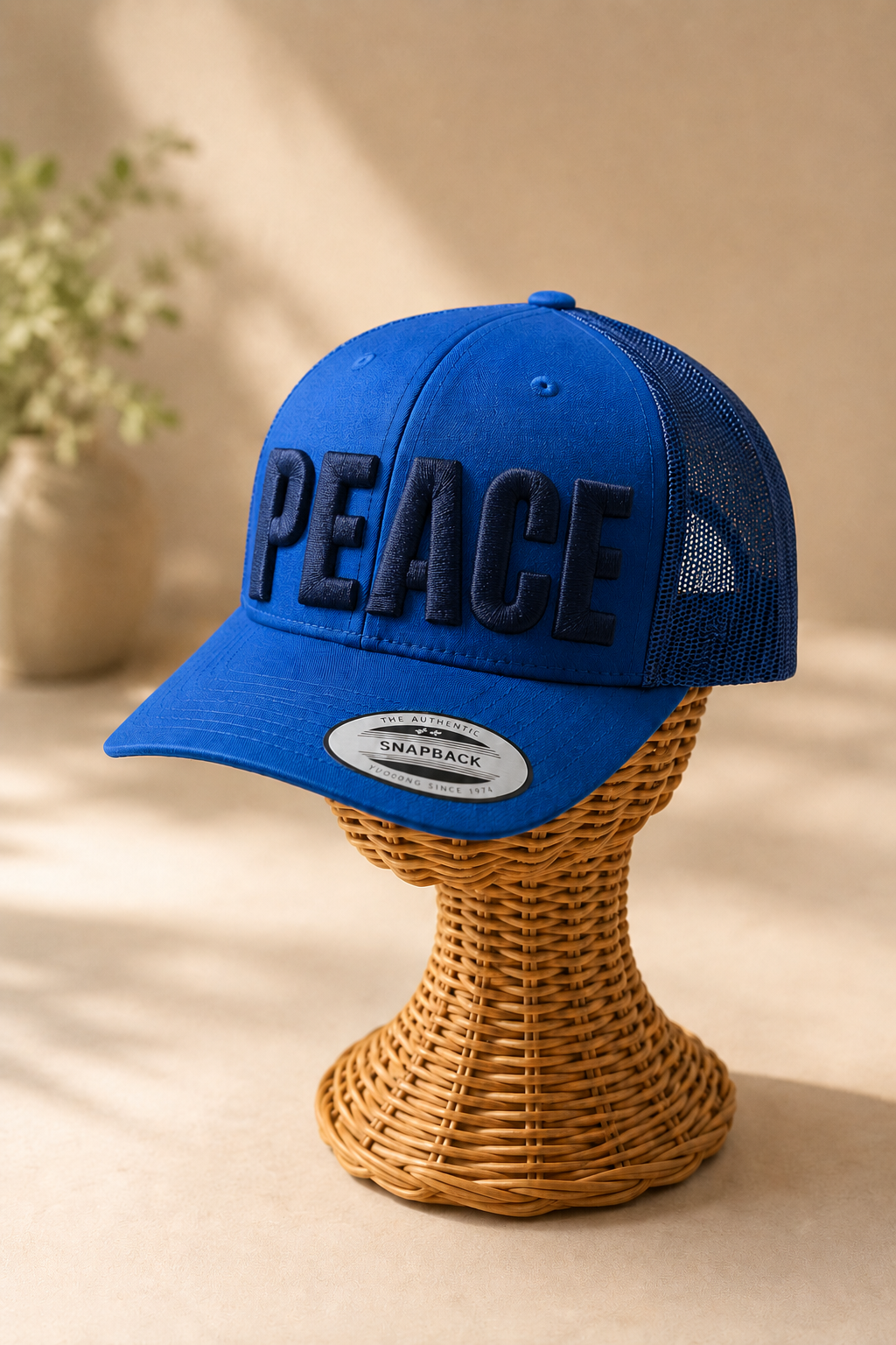 Big Bold 3D Puff Font — Burgundy Cap Overhead View, Custom Name Embroidery | EmbroMania