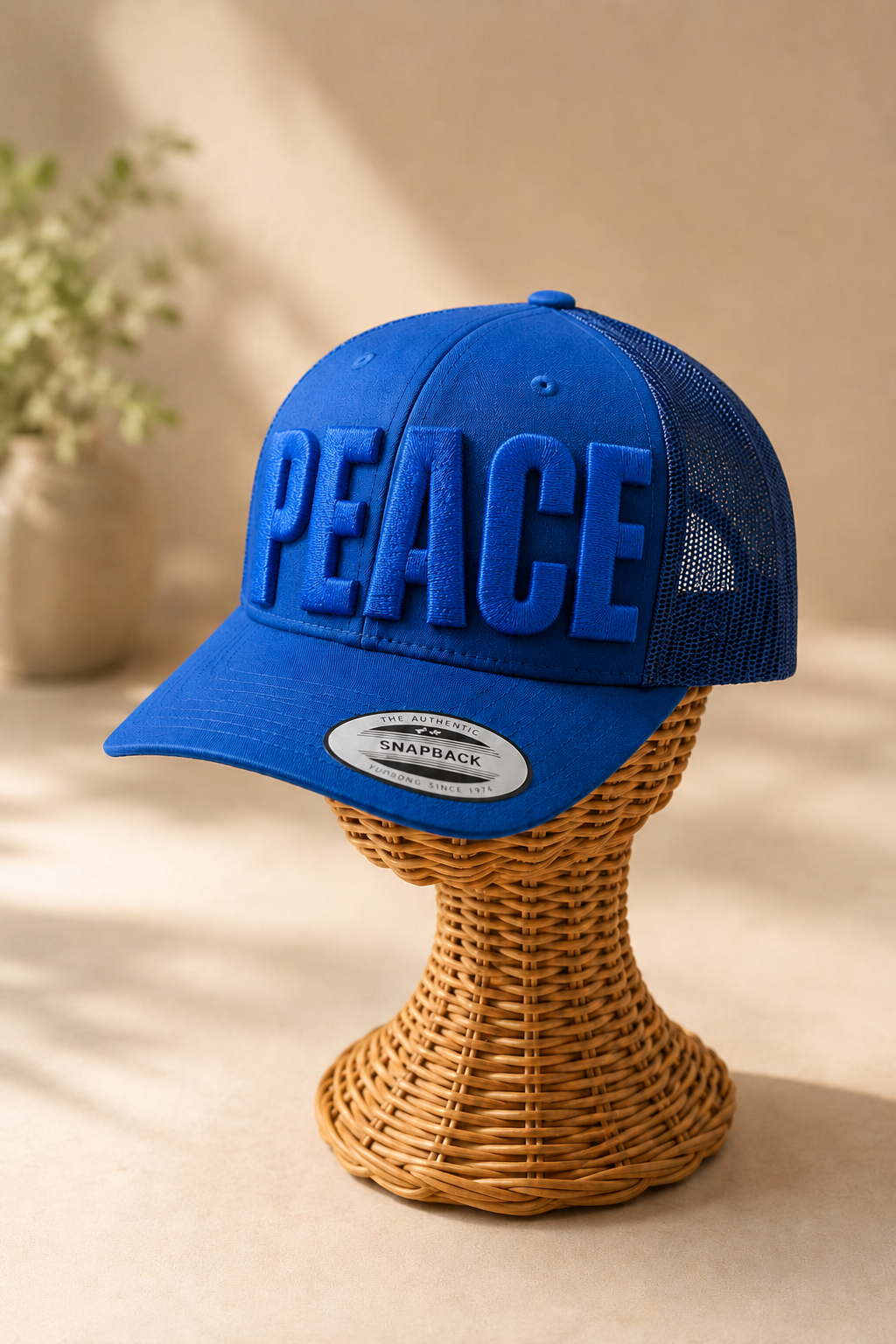 Big Bold 3D Puff Font — Forest Green Cap Overhead View, Custom Name Embroidery | EmbroMania