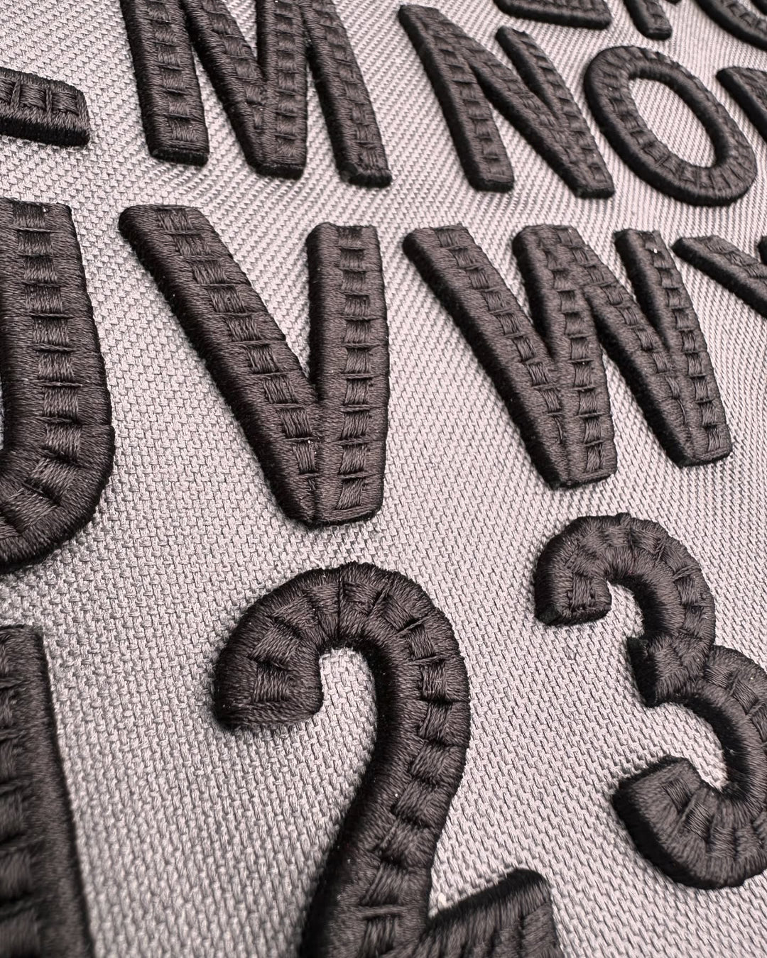 CenterCross Stitch 3D Puff – Full Alphabet &amp; Numbers Reference Sheet · Embroidered on Fabric | Hand Finished in Dubai | EmbroMania