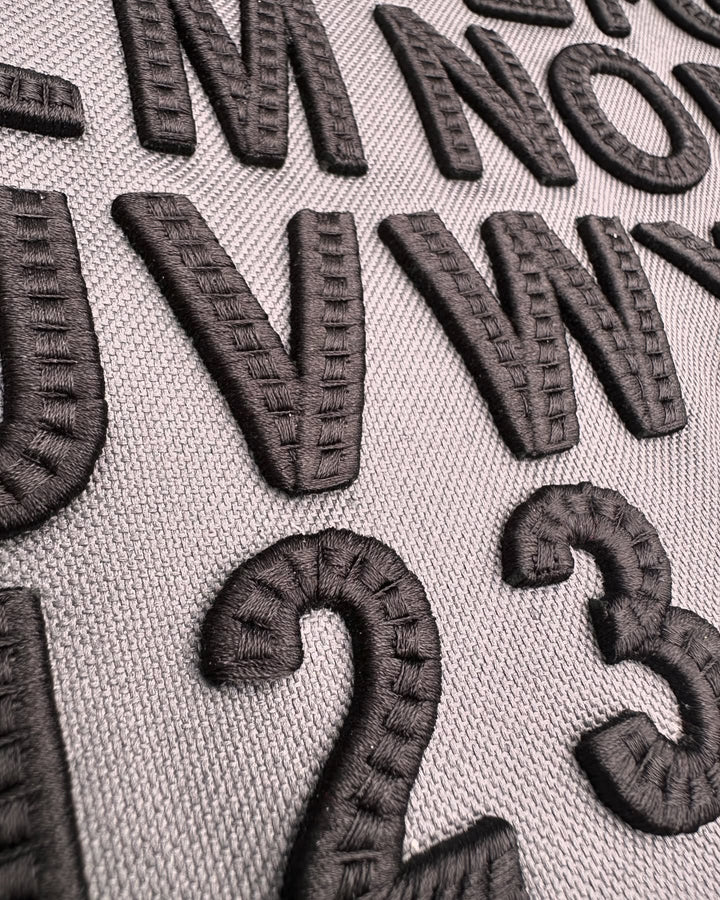CenterCross Stitch 3D Puff – Full Alphabet &amp; Numbers Reference Sheet · Embroidered on Fabric | Hand Finished in Dubai | EmbroMania