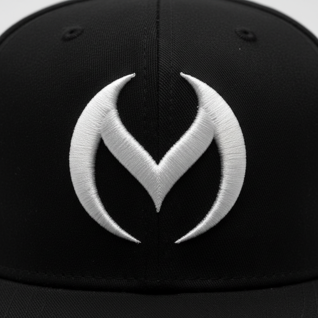 Shadow Crest Machine Embroidered 3D Puff Flexfit Cap – Hand Finished in Dubai | EmbroMania