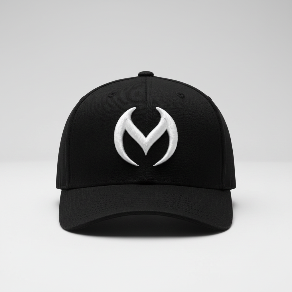 Shadow Crest Machine Embroidered 3D Puff Flexfit Cap – Hand Finished in Dubai | EmbroMania
