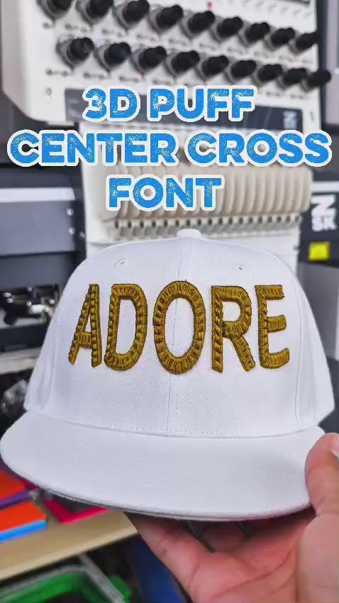 CenterCross Stitch 3D Puff — Custom Font Embroidery | EmbroMania Dubai