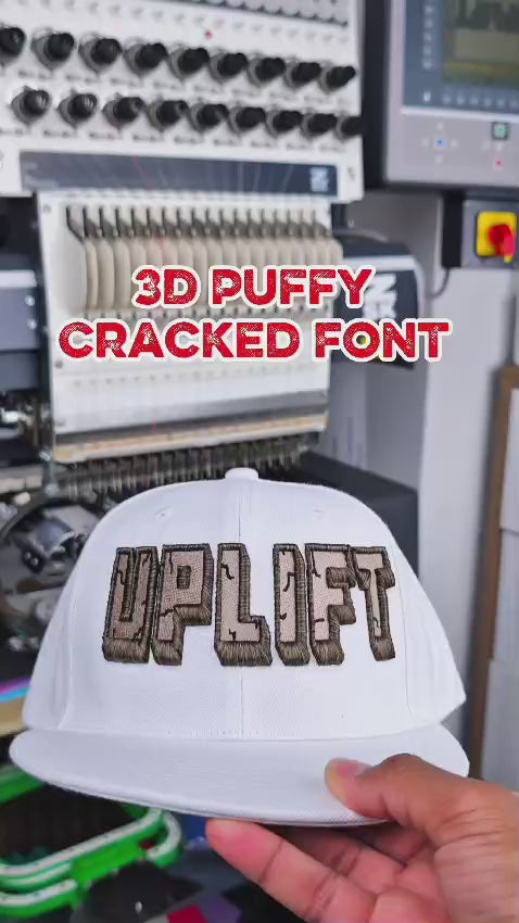 Cracked 3D Puff Appliqué