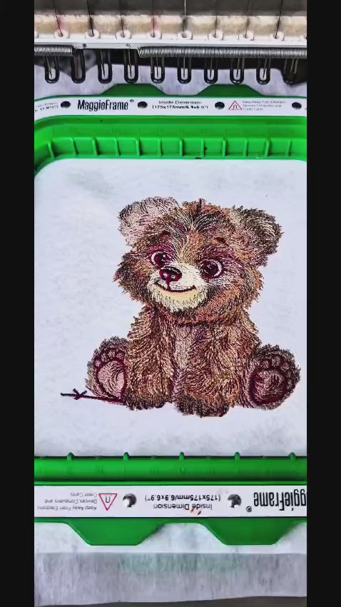 Baby Brown Bear — Premium Embroidered Hoodie | Original EmbroMania Design