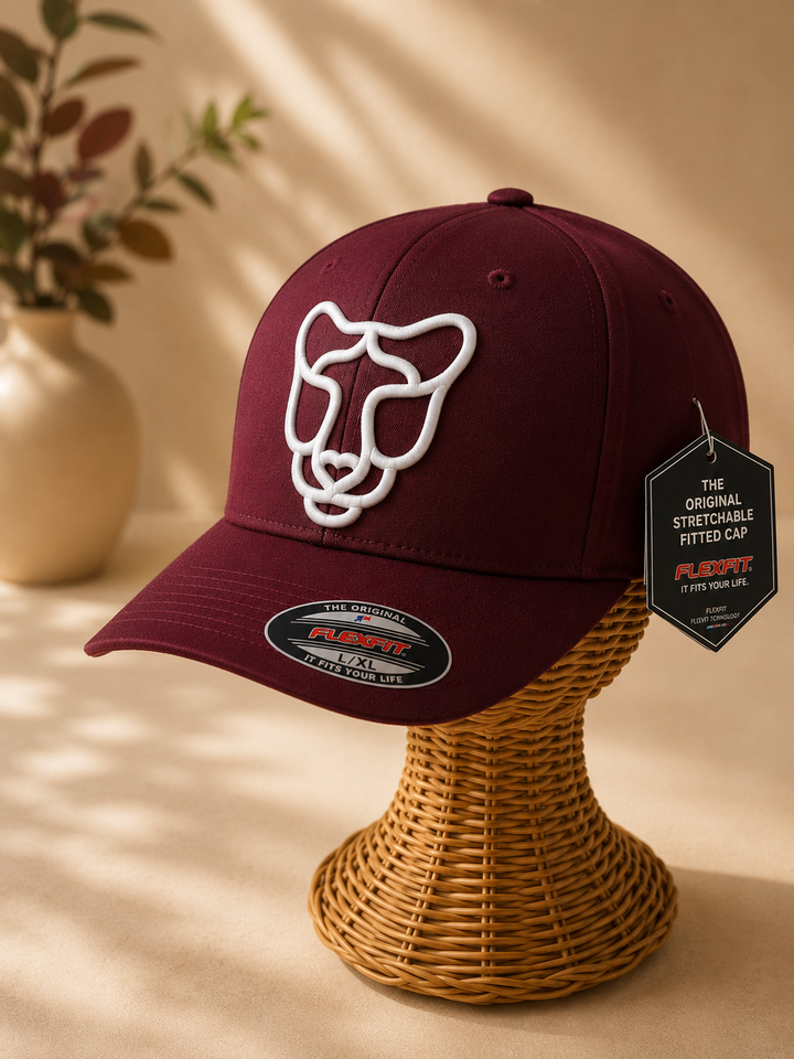 🌊✨ Marble Prowl – Silent Prowl Panther · Gold puff · Navy Crown &amp; Marble Brim Snapback | Hand Finished in Dubai | EmbroMania