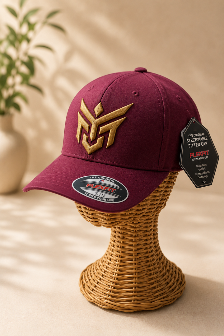 🏜️⚔️ Desert Wing – Talon Wing Crest · Black puff · Sand Beige Retro Trucker | Hand Finished in Dubai | EmbroMania