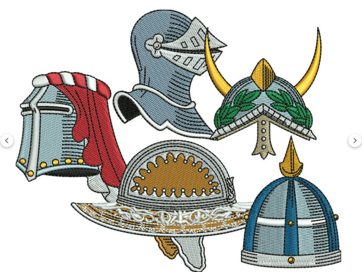 Warrior Helmets Patch — Viking &amp; Knight Embroidered Designs